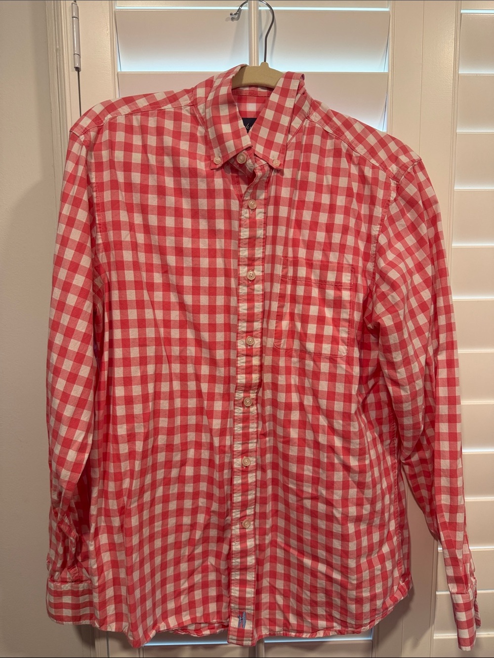 johnnie-O Pink and White Gingham Button-Down Shirt